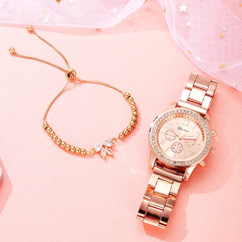 Women Brand Watches 2024 Luxury Rose Gold Simplicity Digital Design Ladies Quartz Watch Business Women Watch Steel Strap Female 2