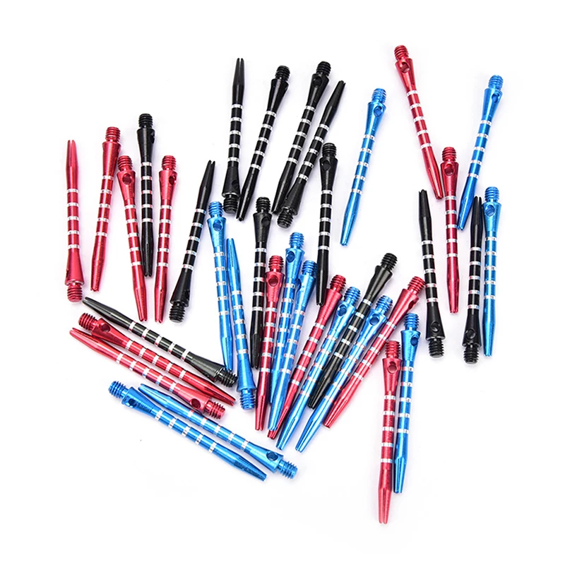 알루미늄 합금 다트 샤프트, 블랙 블루 레드 색상, 2BA 스레드, 53mm 샤프트, 12 개