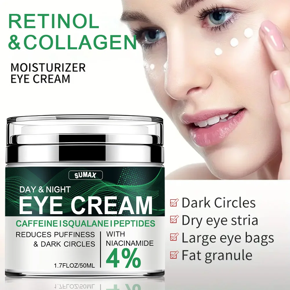 Anti-Aging Augencreme Mit Hyaluron & Retinol – Gegen Falten, Augenringe, Tränensäcke | Mit Massageball, 20 G