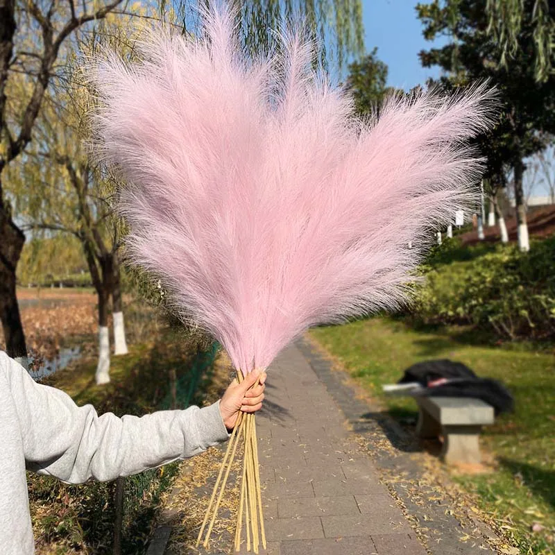 1Pcs Artificial Pampas Grass Home Room Decor Simulation Reed Flower Bouquet DIY Wedding Decoration Birthday Party Supplies