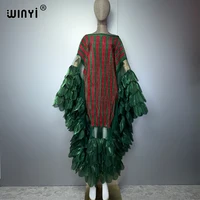 Robe longue plissée élastique WINYI 2026, tenue de plage, kaftan, abaya, robe de soirée de luxe Dubaï, robe longue pour femme musulmane 5
