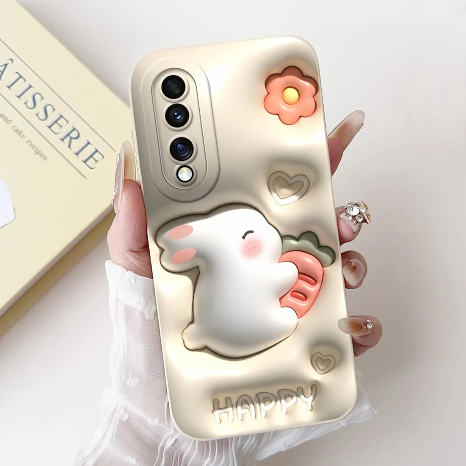 Cute Panda & Rabbit Cartoon Soft Silicone Shockproof Case - Fits Select Honor Models