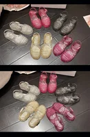 Children's Summer New PVC Children's Sandals Girls Jelly Shoes Crystal Princess Baby Soft Soled Single Shoes Beach Shoes 1