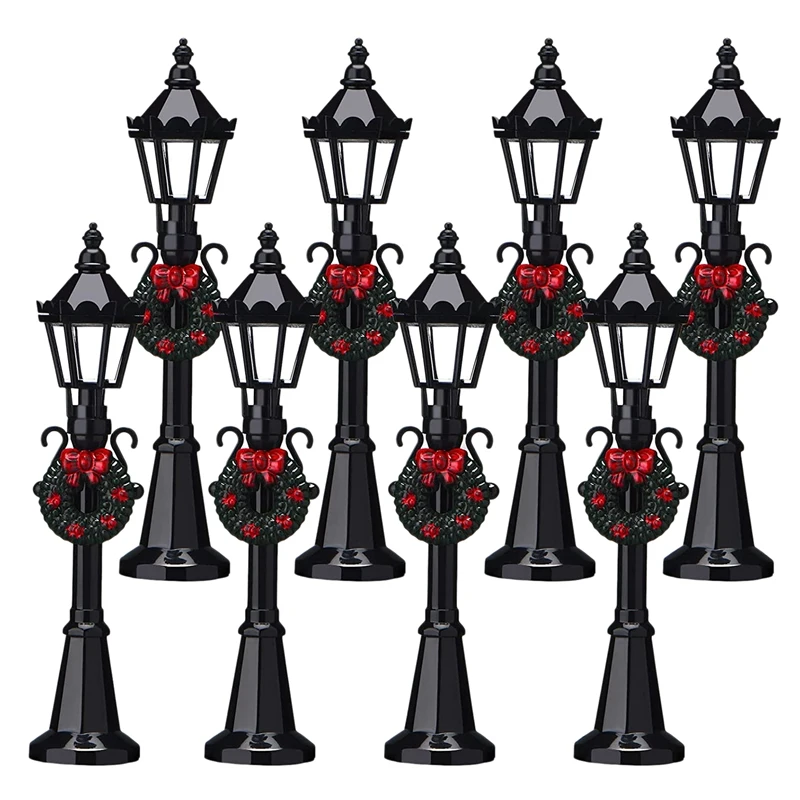 

Christmas Mini Street Light Model Street Lights Decorative Streetlight Small Street Lamps For Christmas Dollhouse,8Pcs