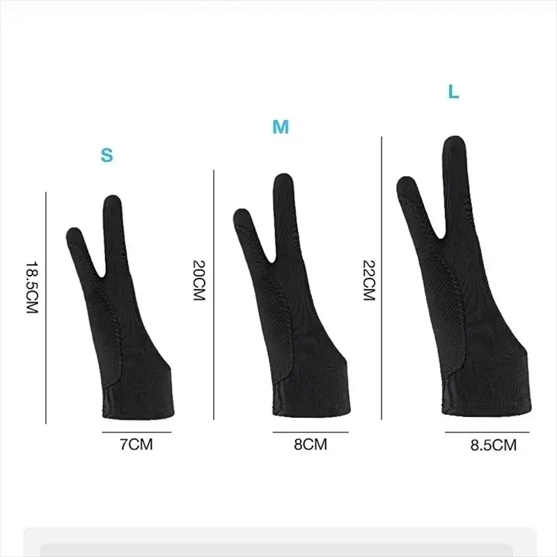 S/M/L 두 손가락 그리기 장갑 태블릿 디지털 보드 터치 스크린용 오일 페인팅 사무용 미술 용품