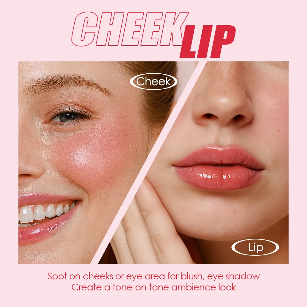 Hydraterende spiegelglans lipgloss en blush voor wangen set_voghion.com