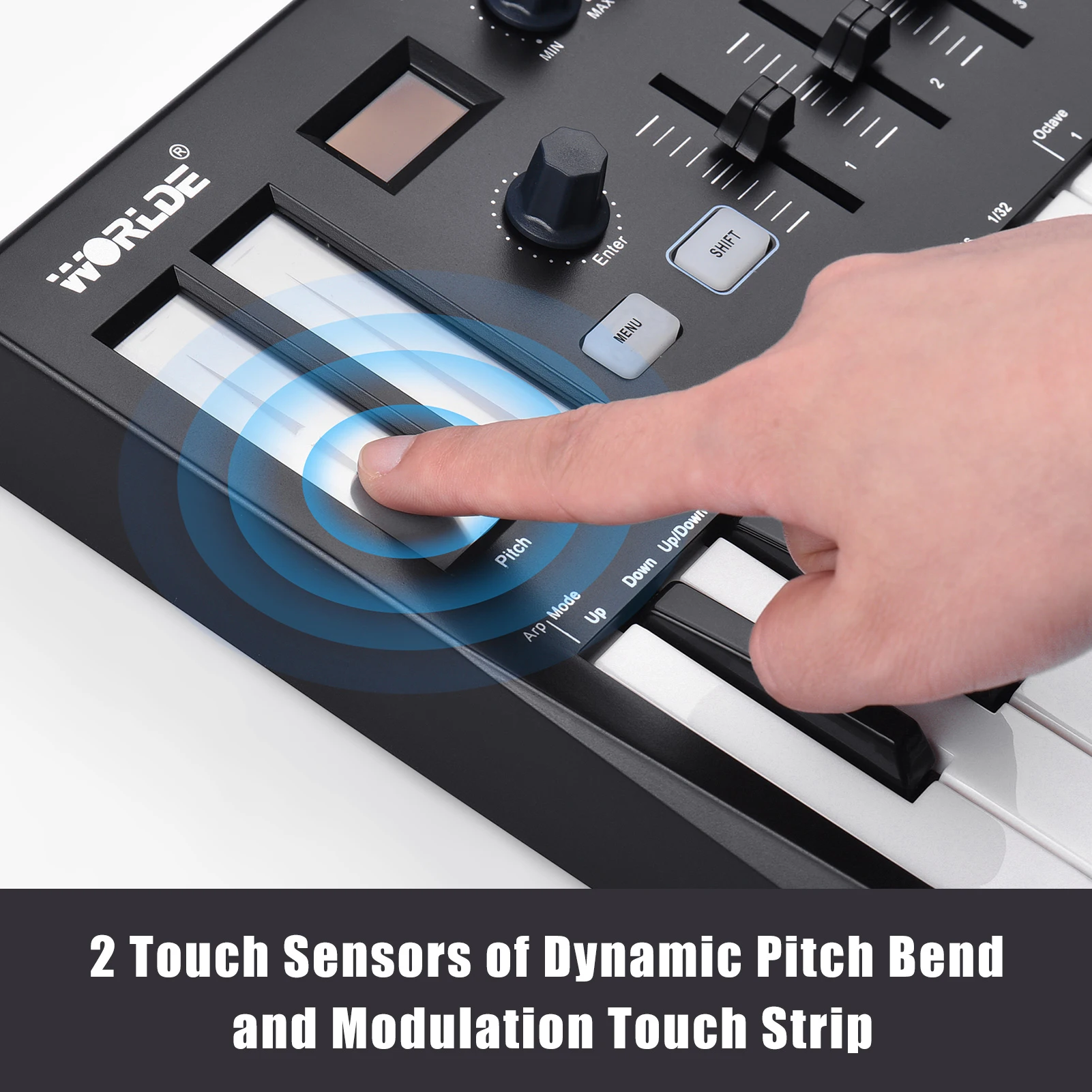 WORLDE Panda MINI II 25-Key USB MIDI Keyboard Controller