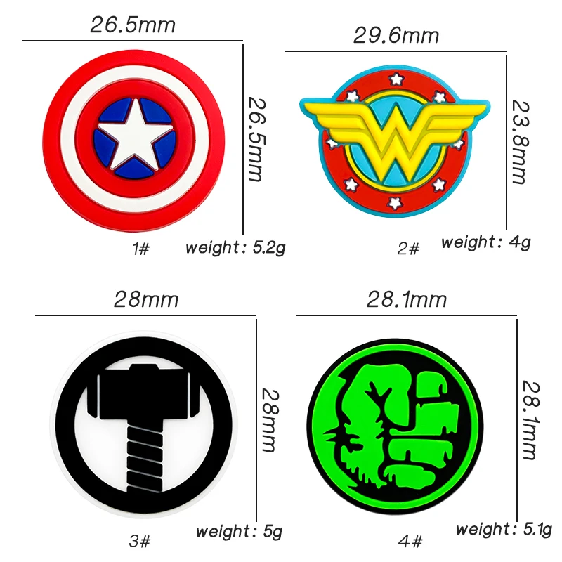 5pcs Marvel Cartoon Silicone Beads Mini Silicone Beads For Jewelry Making DIY Necklace Bracelet Jewelry Accessories