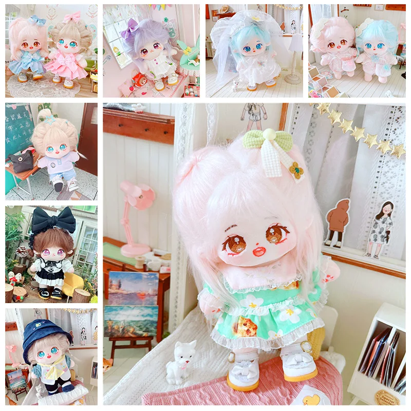 

New Fashion Star Doll Clothes Cartoon Skirt T-Shirt Hair Band Cotton Stuffed Dolls Cute Playing House DIY Doll Accessories Toys
