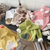 الأطفال سترة أفخم سميكة أعلى 2025 الخريف الشتاء ملابس الطفل الفتيان الفتيات الكرتون الحيوان معطف مقنع طفل ملابس خارجية 3