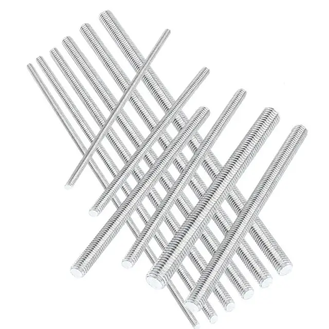 304 Stainles Steel Full Threaded Rod Bolt M2 M2.5 M3 M4-M20 Length 250/500mm Full Metric Headless Bolt Thread Stud Rods Screws 2