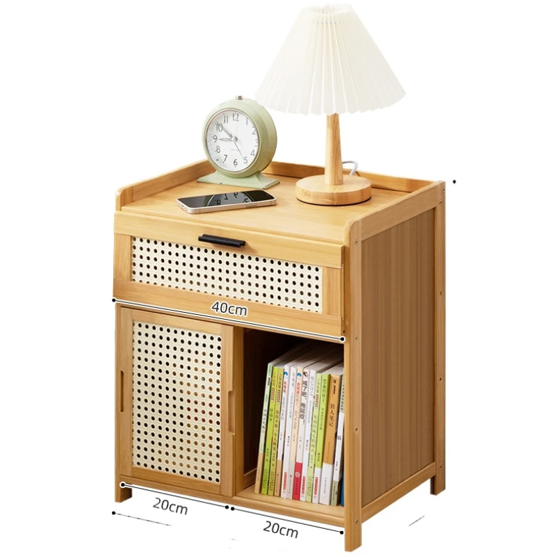 Simple Modern Storage Shelf Home Small Bedside Cabinet Storage Solid Wood Rental Room Bedside Table Bedroom Furniture