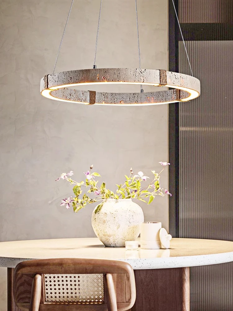 Home Decoration Round Stone Chandelier Lighting For Dinning Room