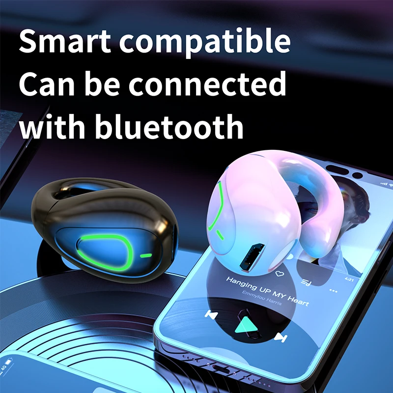 S20 Ear Clip Wireless headset V5.3 Non In Ear Single Ear OWS Bluetooth Earphones Running Sports Universal headphones 2