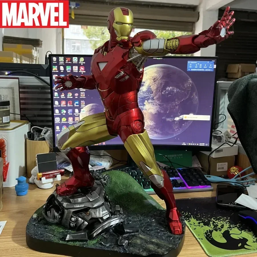 thumbnail image 1 of Figuras de anime de Marvel Avengers Iron Man Mk6 de 50 cm, figuras luminosas grandes, adornos de PVC Gk, regalo de cumpleaños para novio, 1 of 4