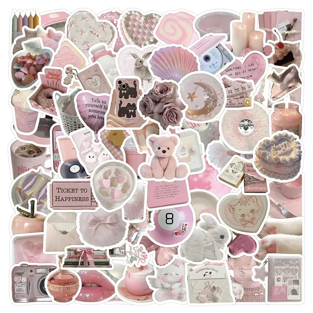 

10/30/50/100pcs Kawaii Pink Girl Style Stickers Ins Cartoon Graffiti Decal DIY Phone Case Luggage Suitcase Car Aesthetic Sticker