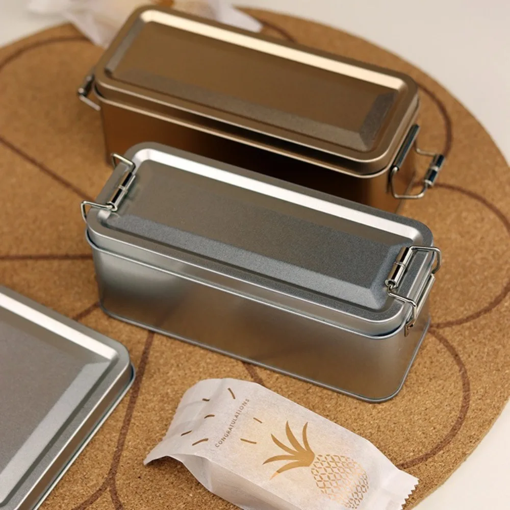 Old-fashioned Rectangular Iron Box High Quality Metal Storage Box Cake Packaging Durable with Lid Candy