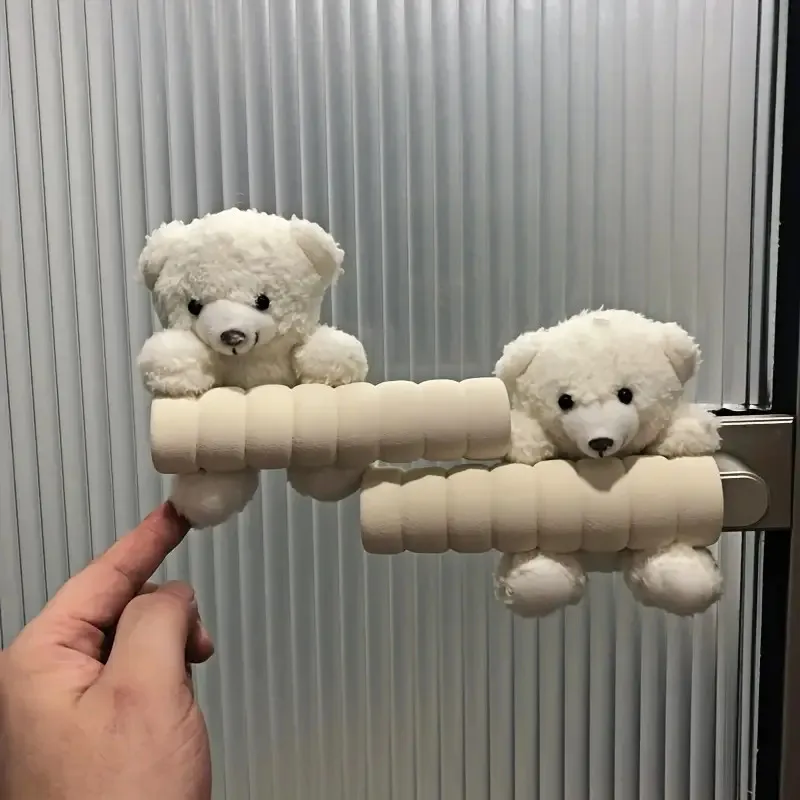 Adorable Bear-Shaped Door Handle Cover - Anti-Collision & Anti-Static Fabric Protector