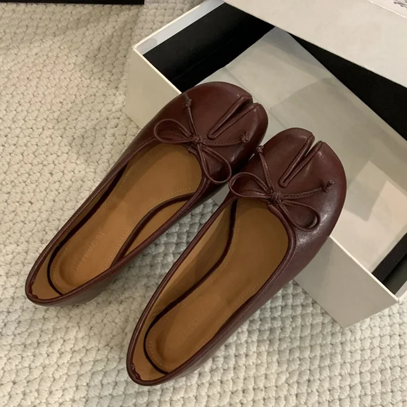 2025 Women Flats Soft Ballet Shoes Slip On Loafers Soft Moccasins Tabi Ninja Casual Shoes Mujer Ladies Shoes Bow Knot Mujer 6