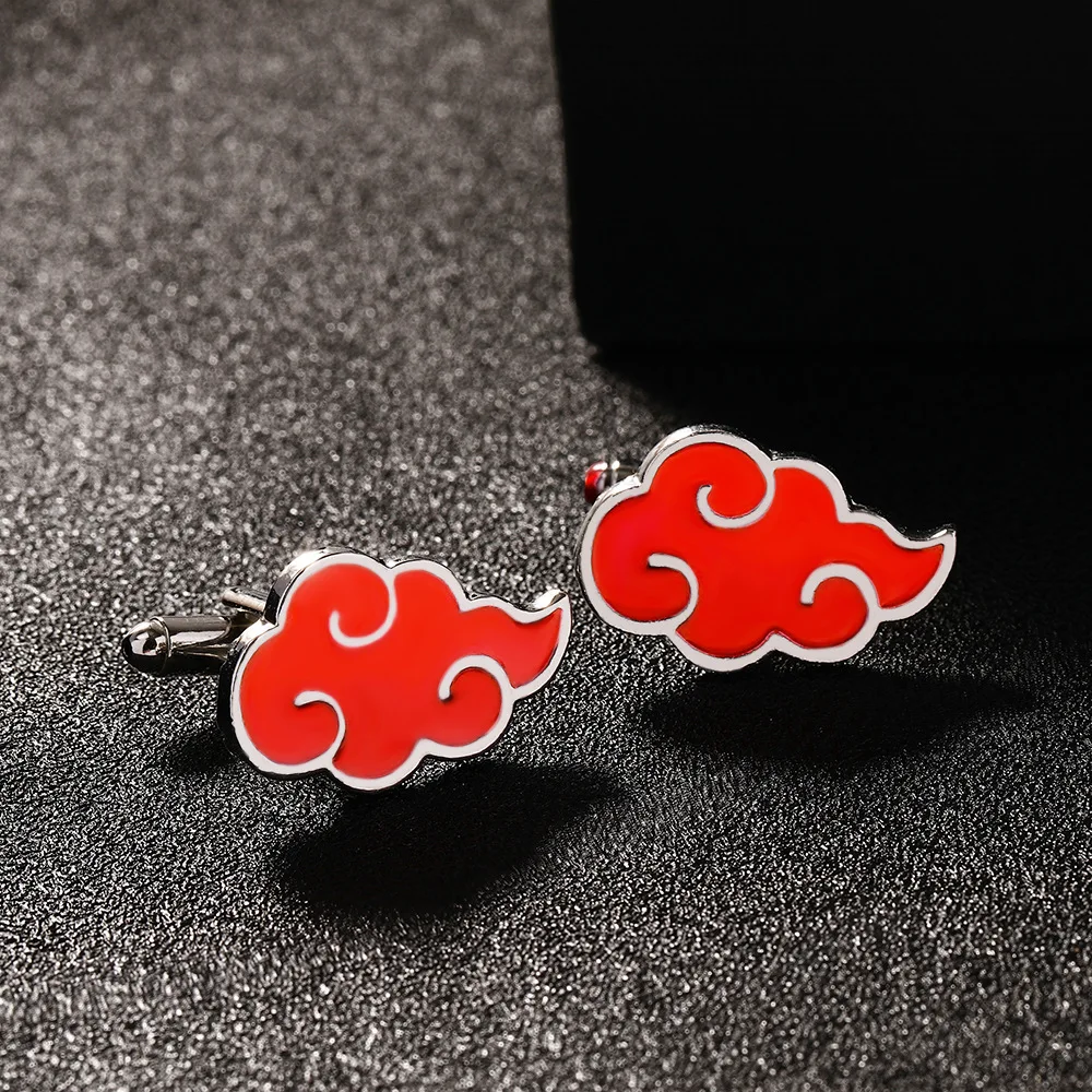 Anime NARUTO Akatsuki Uchiha Itachi Cosplay Costume Button Shirt Neckline Cufflinks Accessories Prop A Pair