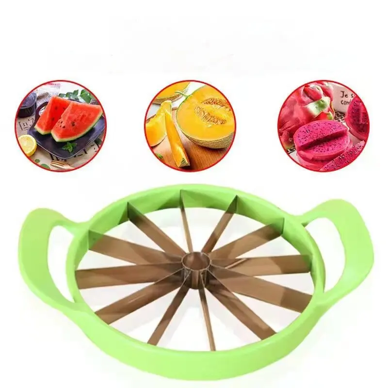 Stainless Steel Watermelon Slicer Fruit Divider 2 In 1 Portable Watermelon Dicer Fruit Pulp Digger Double Ended Fork