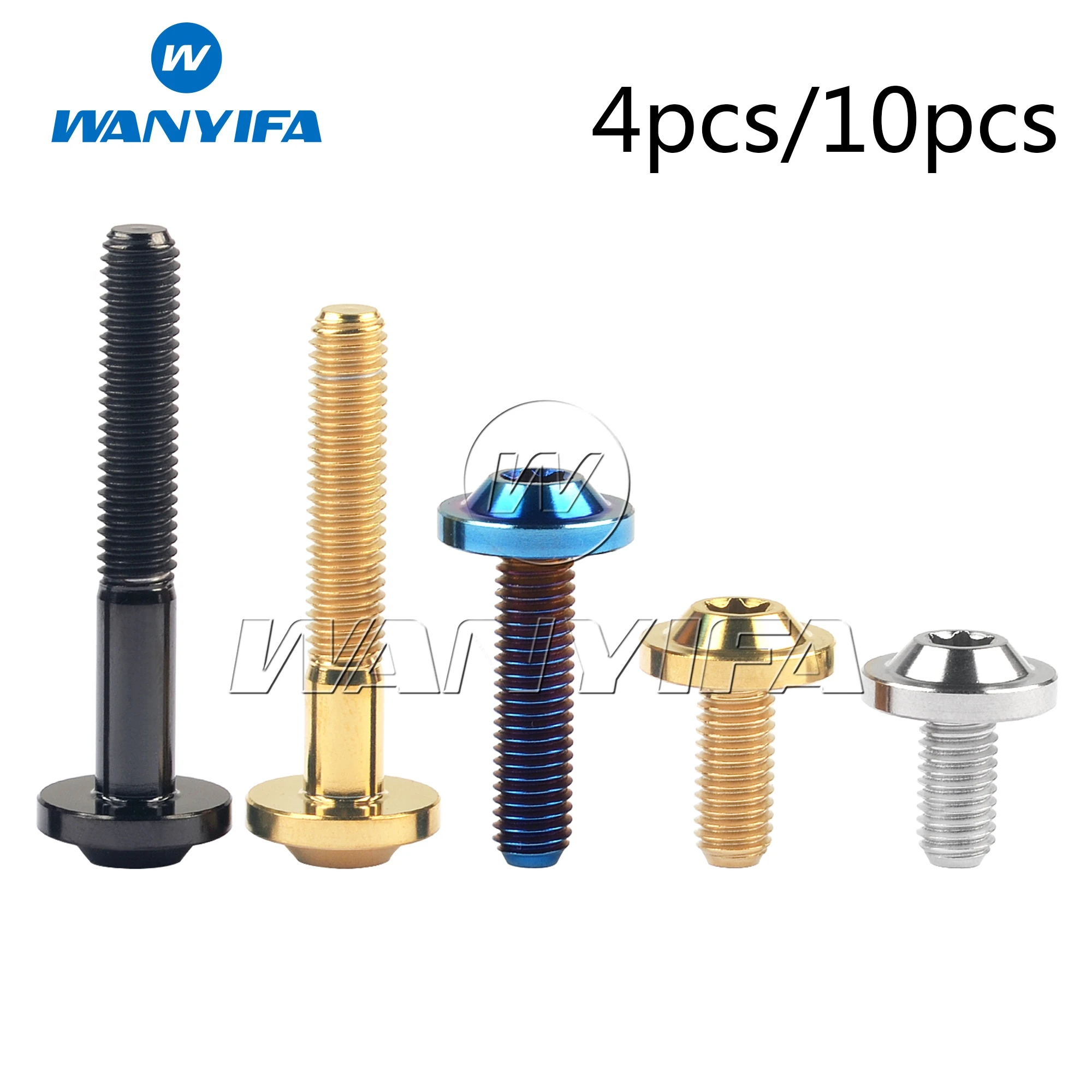 Wanyifa Titânio Parafuso M5x10 12 15 20 25 30 35 mm Torx T25 Parafusos de Cabeça para Modificação da Motocicleta Bicicleta 10 Peças