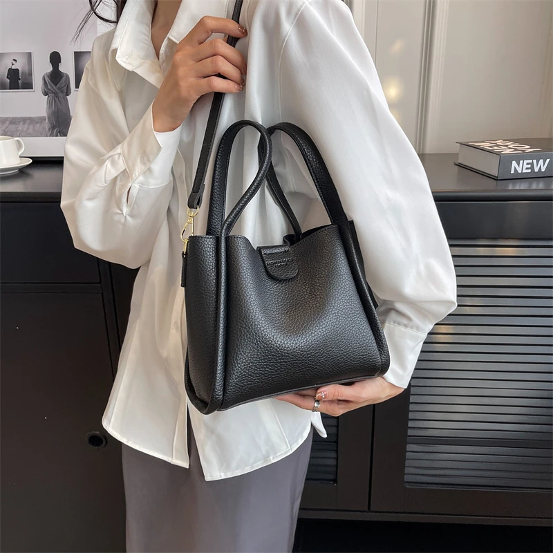 

New Women's Single Shoulder Crossbody Bucket Hot Simple Ladies Large Capacity Composite Handbags Casual Shopping Tote Bag