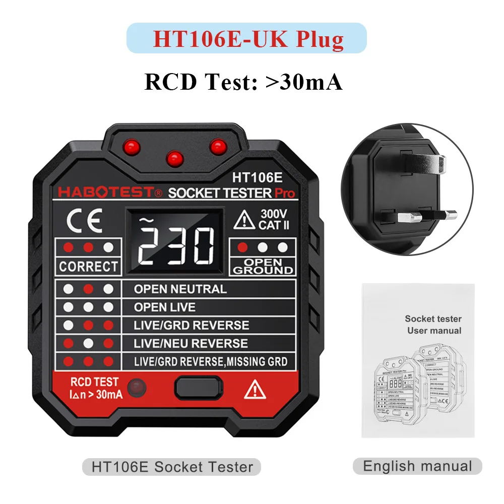 Universal Plug Socket Tester & Voltage Detector for Electric Circuit Safety