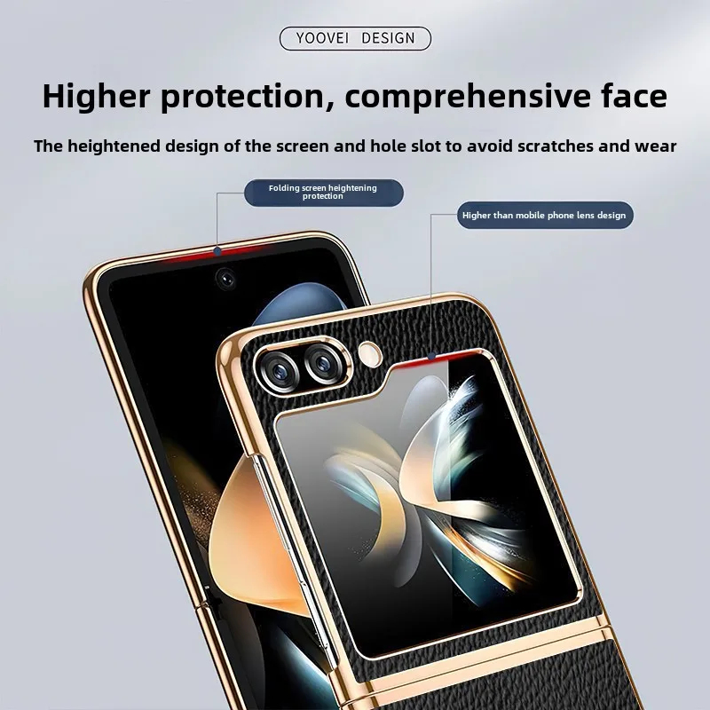 Elegant Gold and Silver Electroplated PU Leather Phone Case - Premium Flip Protective Cover
