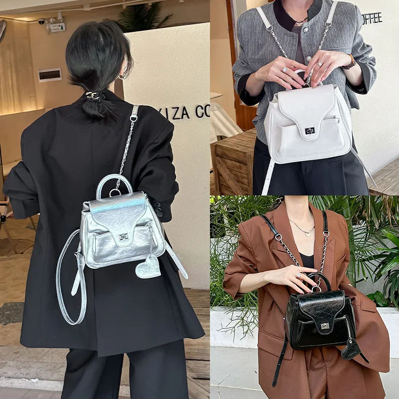 

Luxury designer Women's Casual Versatile Handbag High Quality Genuine Leather Cowhide Vintage Saddle Bag Women's backpack