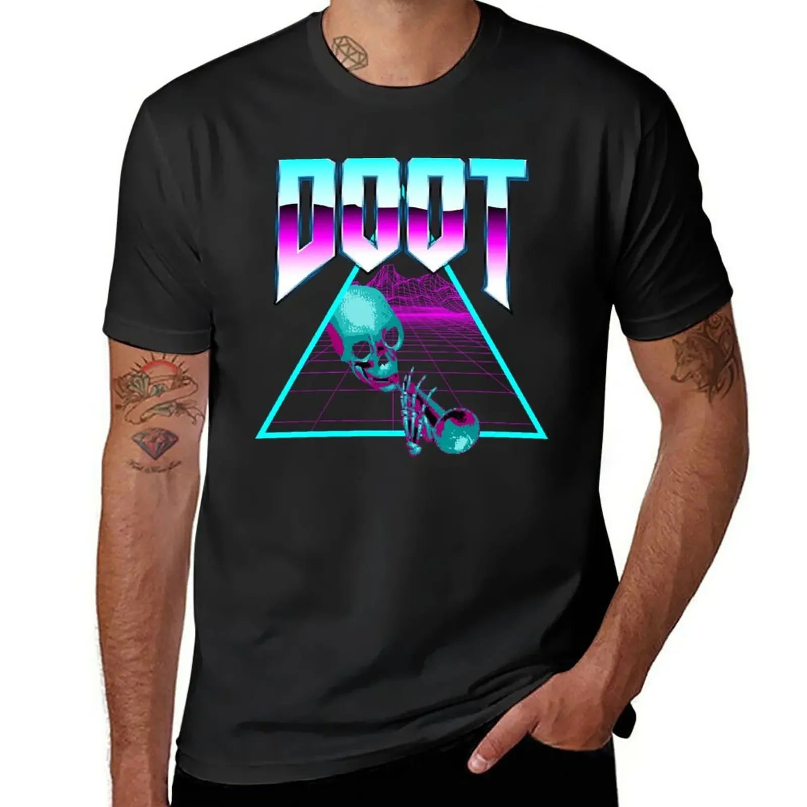 

DOOT Outrun Vaporwave/Synthwave Streetwear T-Shirt plus sizes sweat sublime mens graphic t-shirts funny