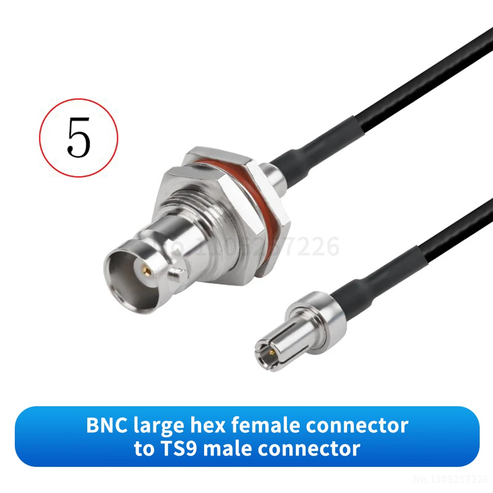 BNC-auf-TS9-Stecker/Buchse-Adapter (schwarzes RG316-HF-Kabel) BNC-auf-TS9-Signalverlängerungskabel (1 Stück) – Detail 6