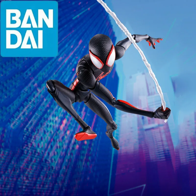 

Bandai S.H. Фигуртс SHF Человек-паук: в движении Майлс Моралес Человек-паук аниме экшн-фигурка со склада подарок на день рождения