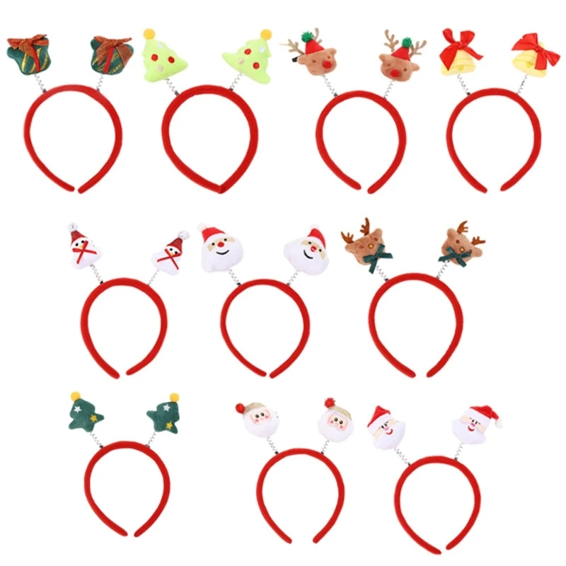 

10 Styles Twinkling Lighting Christmas Headband Cartoon Christmas Decoration Holiday Party Hair Accessories for Women Girls