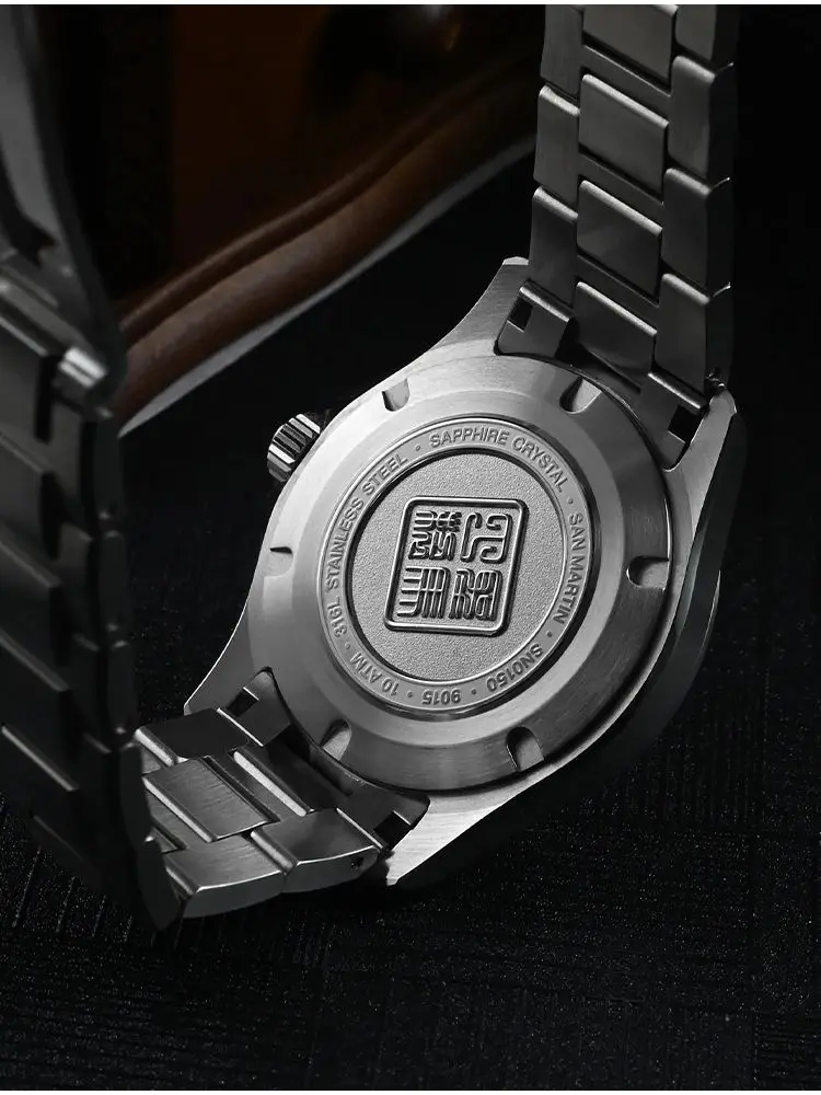 San Martin Official New 39mm Gradient Color Splicing MOP Dial Miyota 9015 Men Automatic Mechanical Watch Waterproof 100m SN0150 - Image 5