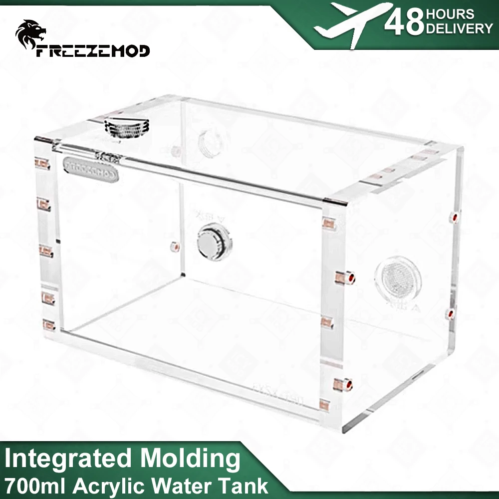 Zemod Quadrado Tanque de Armazenamento Líquido Água de Refrigeração Acrílico Tanque de Água de Filtragem Interna Corpo Principal Fxsx-t90 700ml