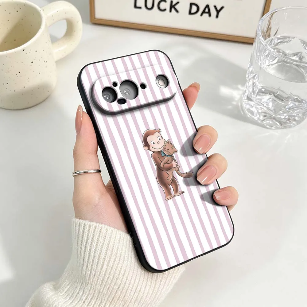 Orange Striped Minimalist Black Soft Silicone Phone Case