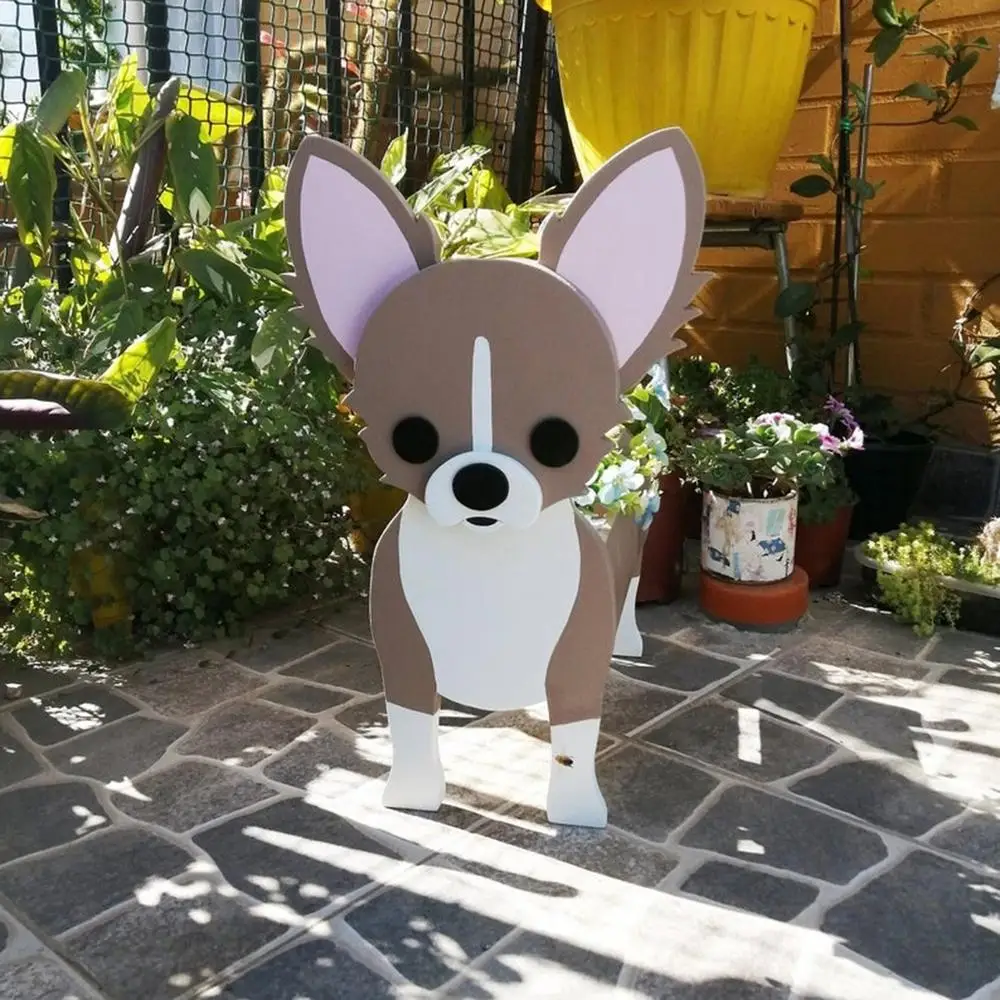 pet planter Dog-Shaped Garden Flower Pot Planter – Shiba Inu, Mastiff, Terrier, Havanese Designs – DIY PVC Flower Planters for Home and Garden Decor