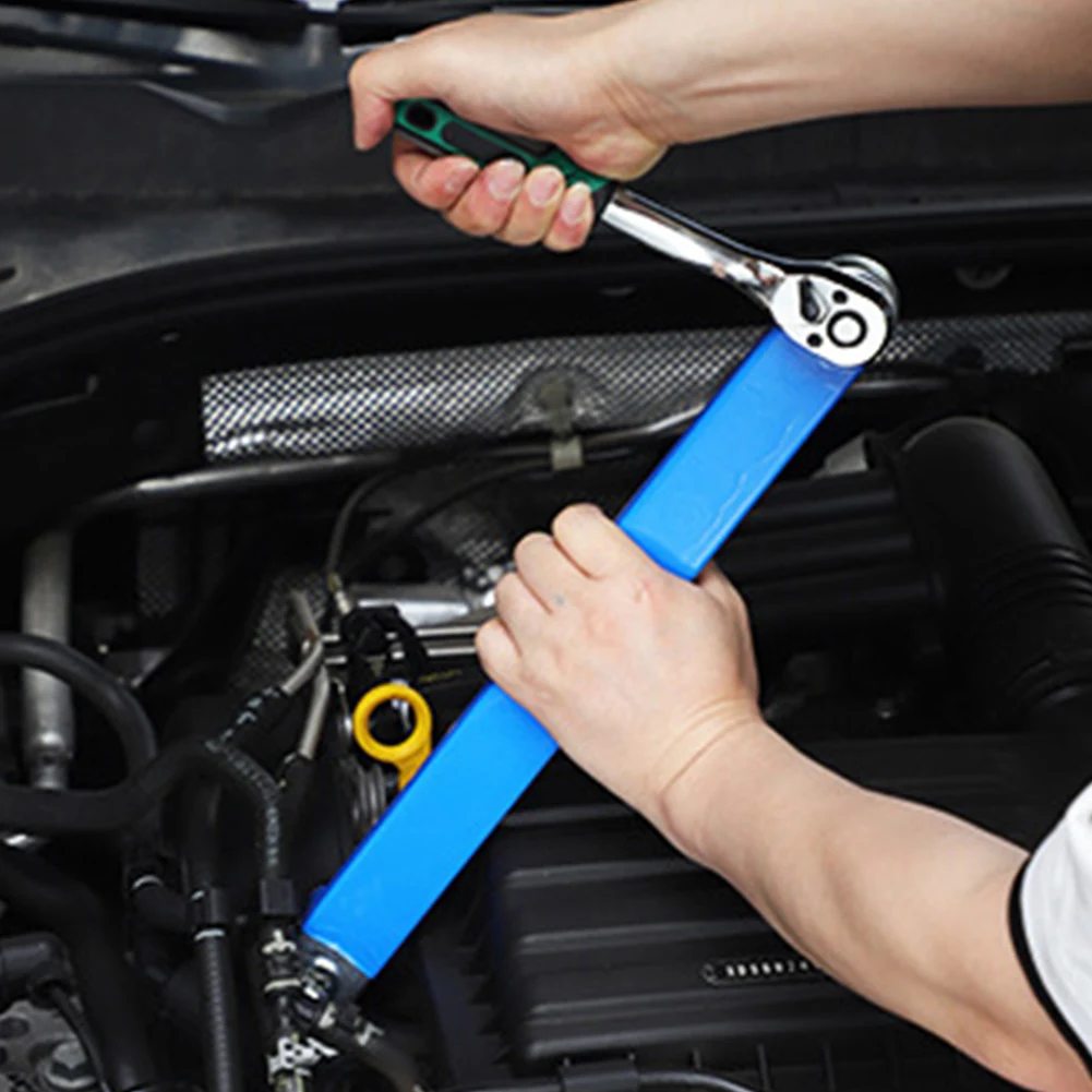 Stainless Steel Dual Purpose Wrench with Adapters for Automotive Repairs