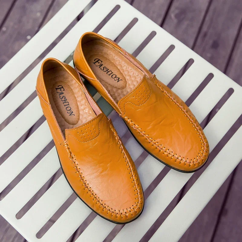 Genuine Leather Men Shoes Casual Italian Mens Loafers Moccasins Luxury Brand Formal Slip on Male Boat Shoes Zapatos De Hombre 4