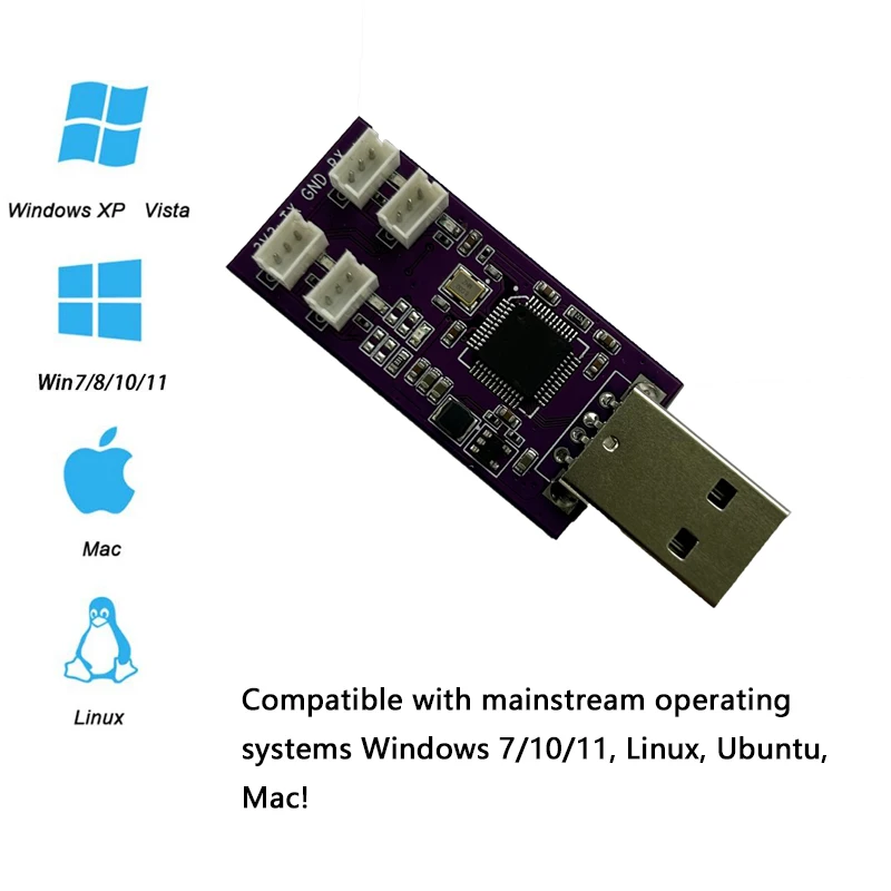 USB to 4 Way Serial Port Uart Hub TTL Level Computer Programmer Adapter Serial Port Connector USB to232 COM Module TTL Uart Rts