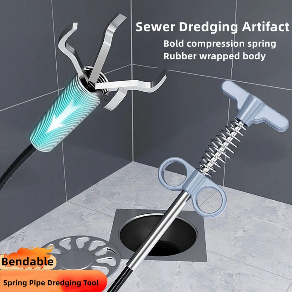 Flexible Sewer Dredger Sink Drain Cleaner Sticks With Four Claw