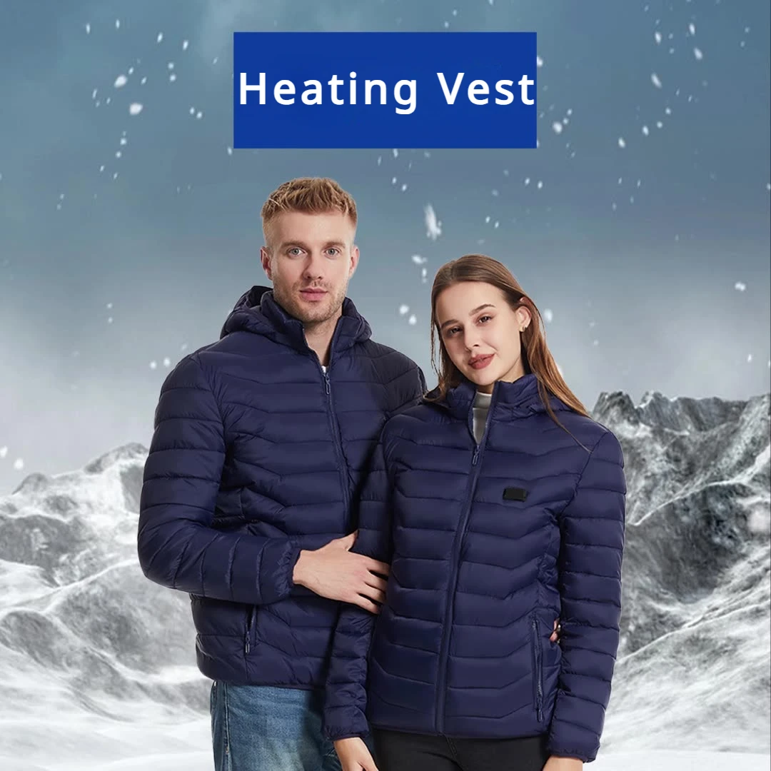 

Winter Waterproof USB Rechargeable Men Parkas Jacket Outdoor Smart Cotton Hooded Streetwear Warm Heated Padded Puffer Outerwear
