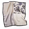 100% Natural Real Silk Scarf 53CM Square Women Summer Cashew Splice Print Scarves Bandana Foulard Bag Scarfs Ladies Hairbands 6