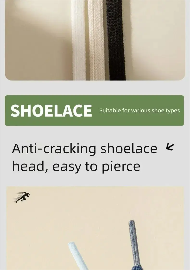 Neue flache Baumwoll-Schnürsenkel für Turnschuhe AF1 AJ1 Schnürsenkel High-Top-Leinwand-Freizeitschnürsenkel Keine Elastizität Minimale für Männer Frauen – Detail 5