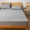 Waterproof Fitted Sheet With Elastic Band Bed Sheet Quilted Mattress Cover Solid Color Mattress Protector Queen Size Bed Cover 4
