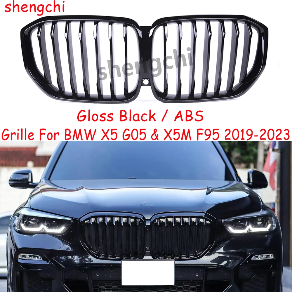 

G05 ABS Глянцевая черная решетка для BMW X5 G05 X5M F95 Pre-Lci передний бампер, замена почки, гриль, автомобильные аксессуары 2019-2023