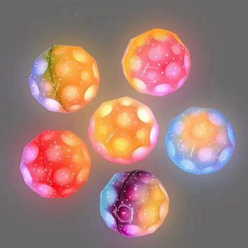 Glowing Extreme High Bouncing Ball With LED Light Space Ball Children Outdoor Toys  Fidget Toys Stress Relief Hole Ball 2