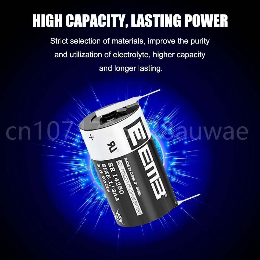 20PCS LS14250 LS 14250 1/2 AA 3.6V 1200mAh Lithium Battery with Pins for PLC CNC Machine Tools Touch Screen Gas Water Meter 4