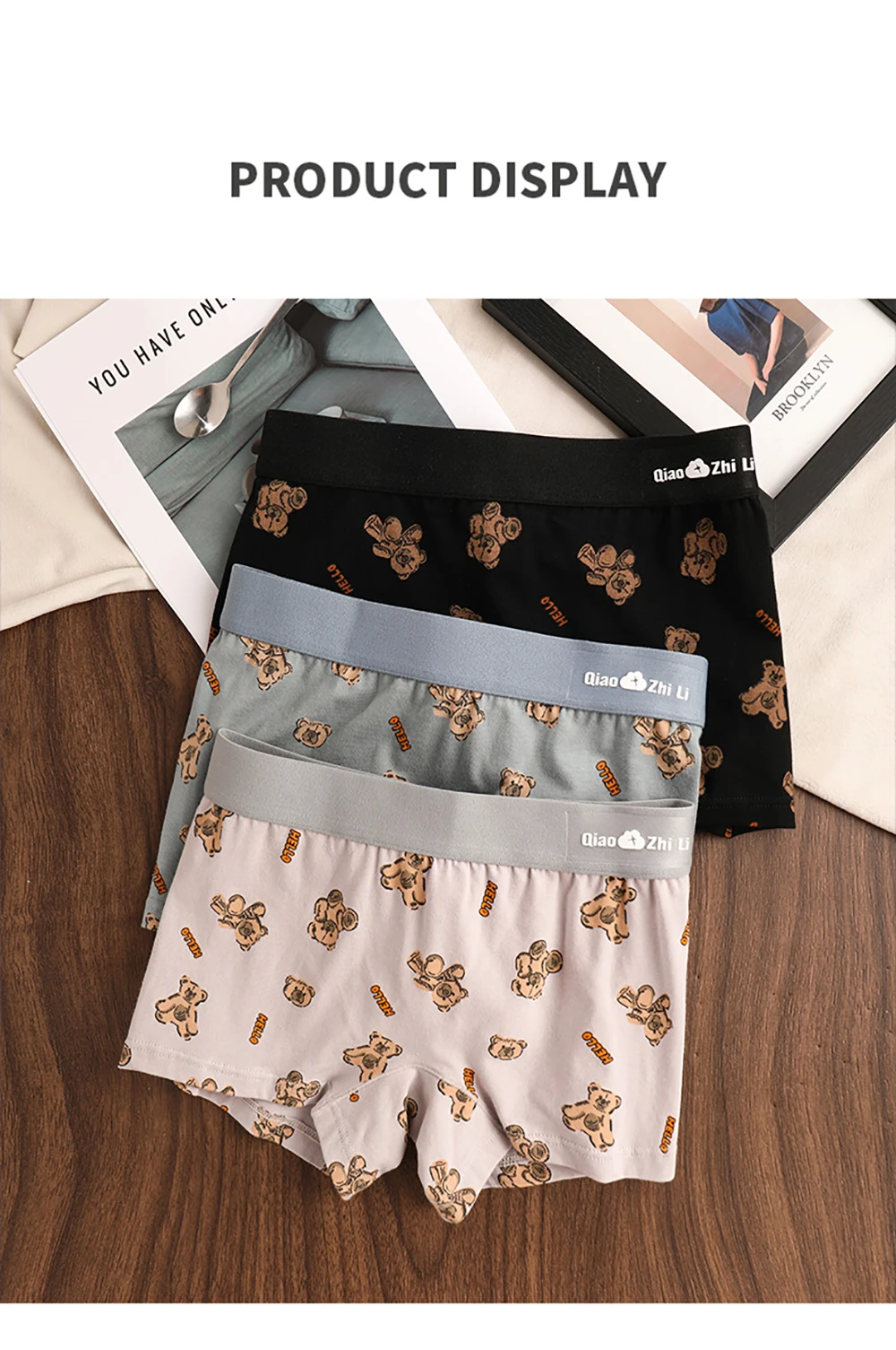 Women's Cotton Panties - Mid-Rise Boyshorts 3PCS Pack | Breathable Antibacterial Underwear